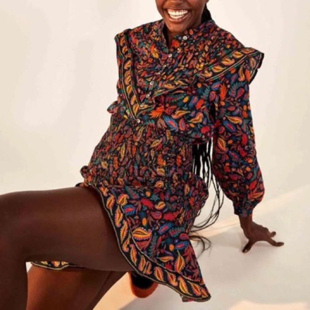 FARM Rio NWT Mini Pineapples Floral Smocked Dress